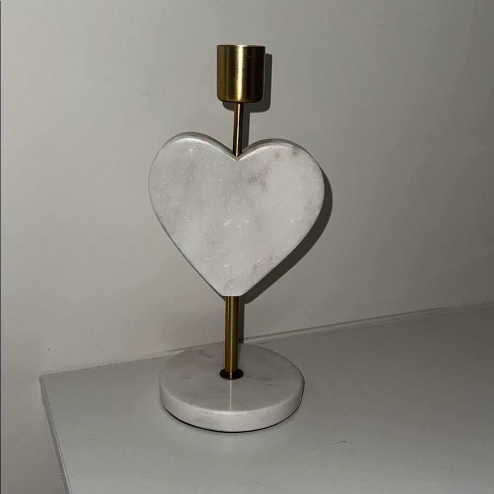 Heart-Shaped Marble Candle Holder